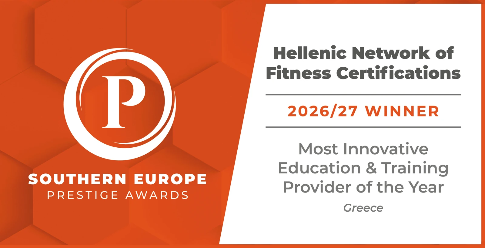 Southern Europe Prestige Awards 2026/27 Winner – Most Innovative Education & Training Provider of the Year, Greece – HNFC